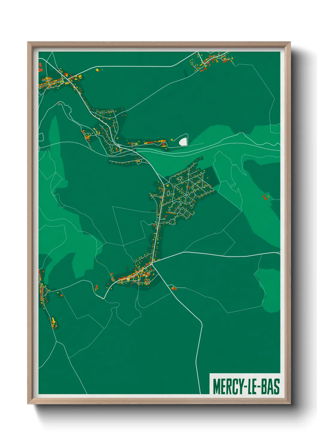 Une affiche de carte sur Mercy-le-Bas