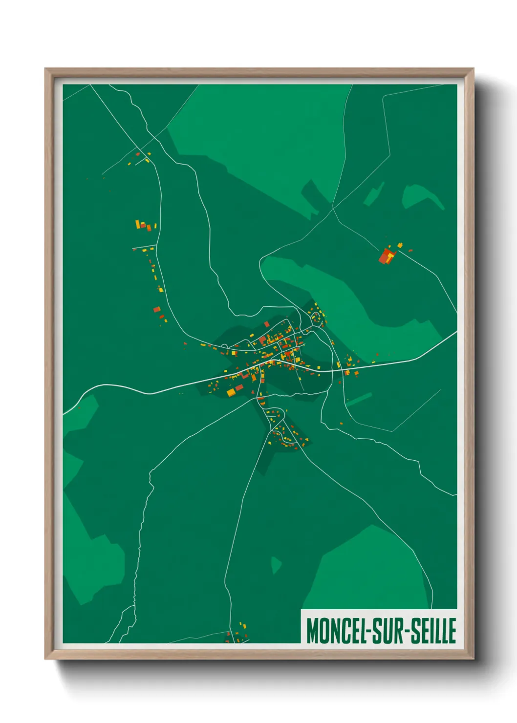 Une affiche de carte sur Moncel-sur-Seille