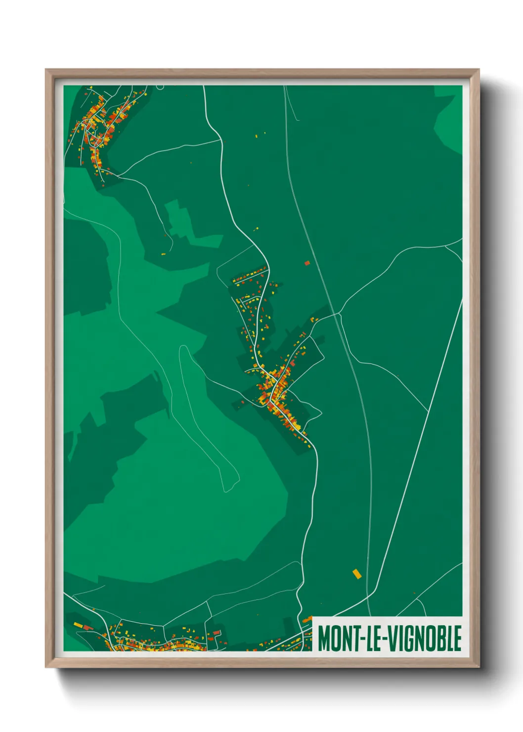 Une affiche de carte sur Mont-le-Vignoble