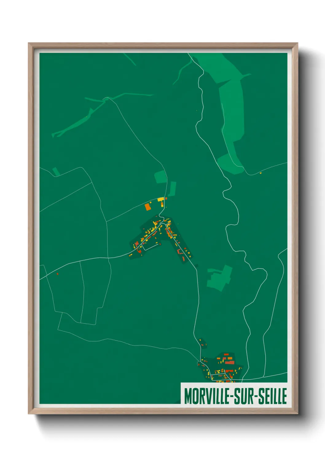 Une affiche de carte sur Morville-sur-Seille