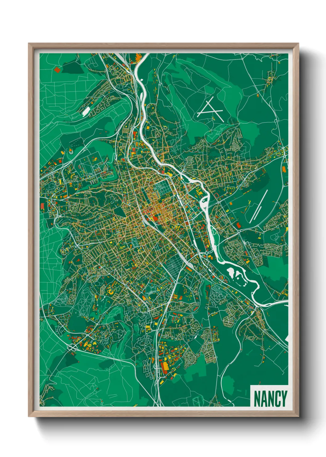 Une affiche de carte sur Nancy