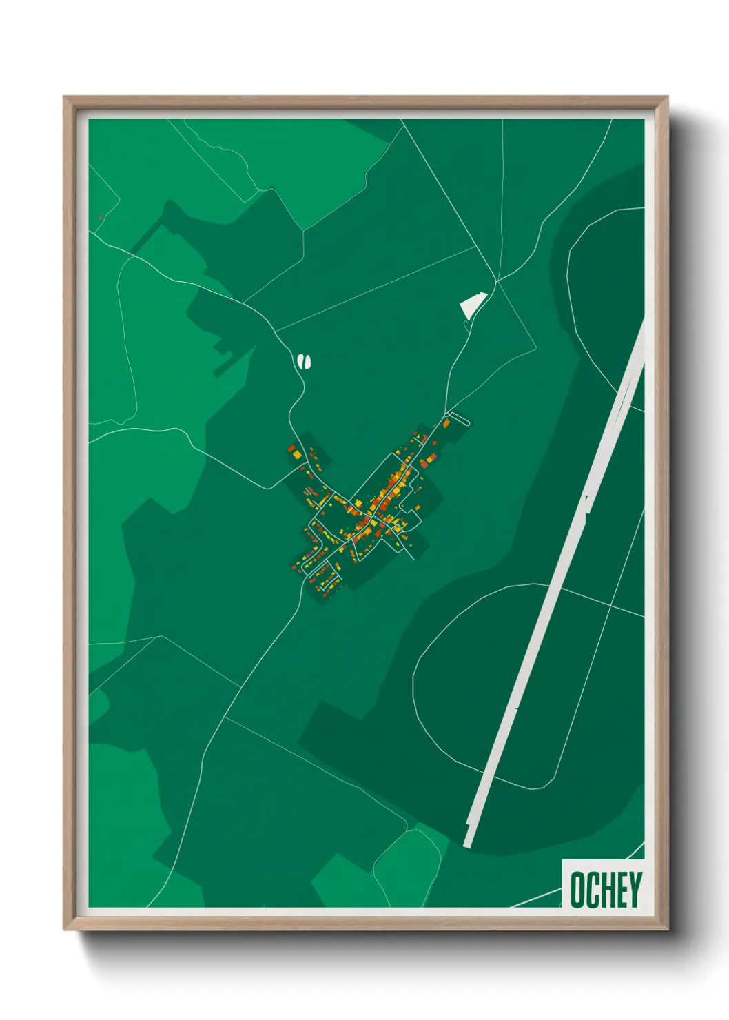 Une affiche de carte sur Ochey