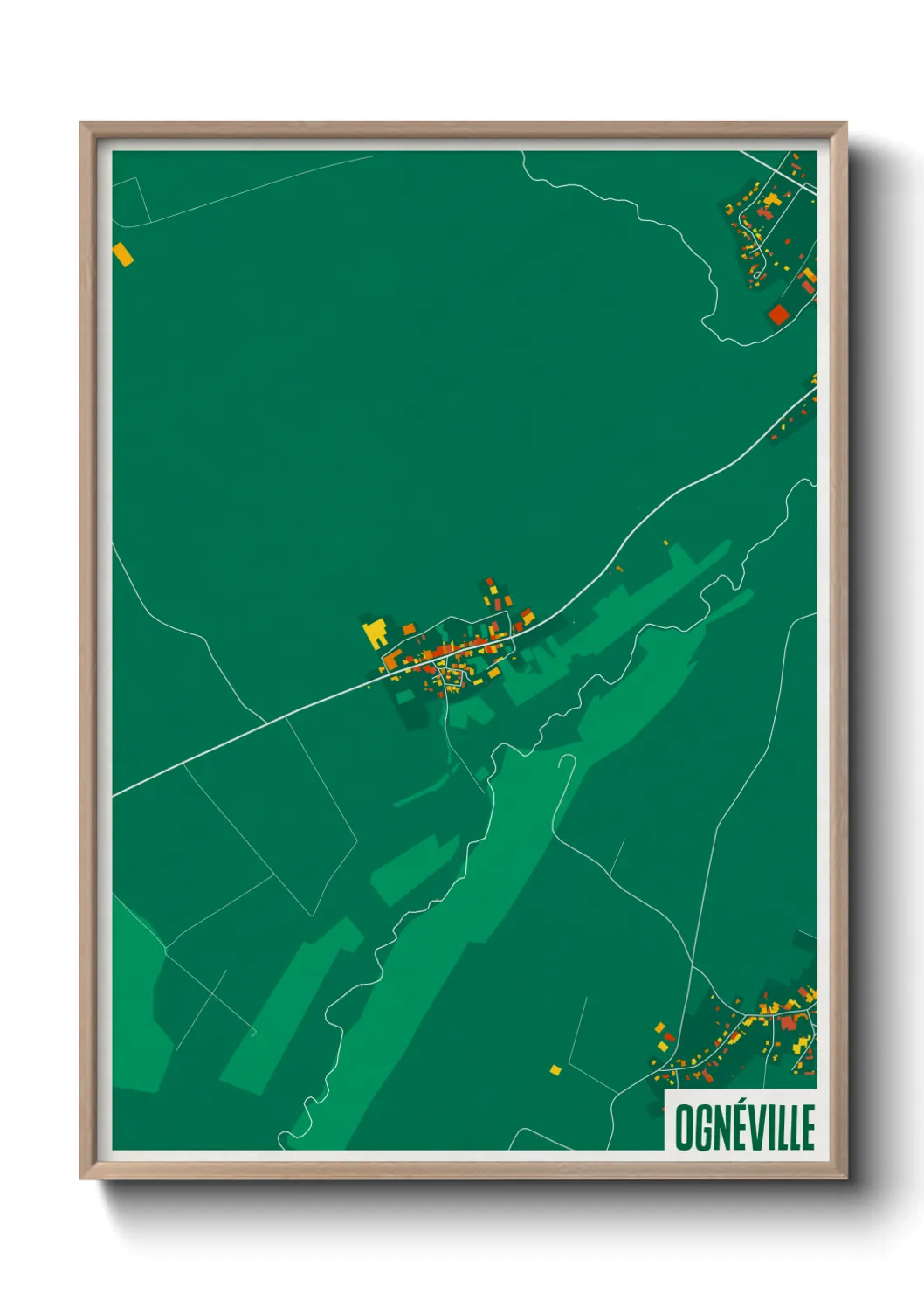 Une affiche de carte sur Ognéville