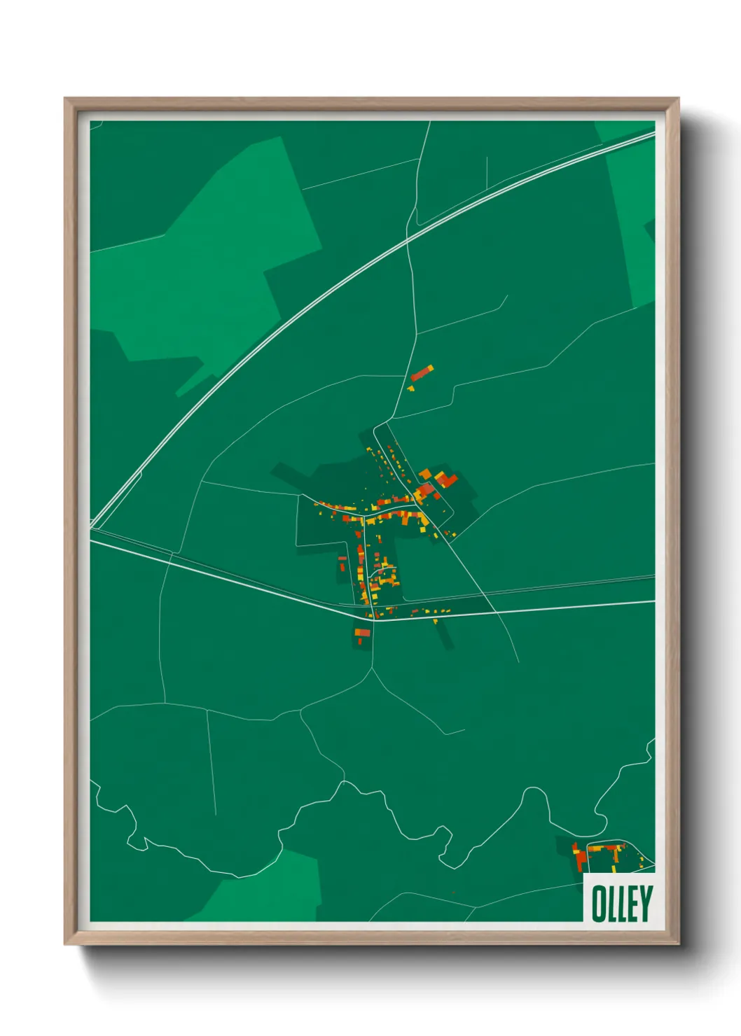 Une affiche de carte sur Olley