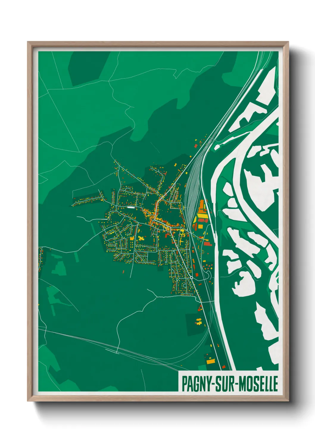 Une affiche de carte sur Pagny-sur-Moselle