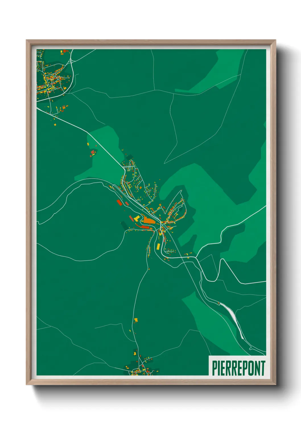 Une affiche de carte sur Pierrepont