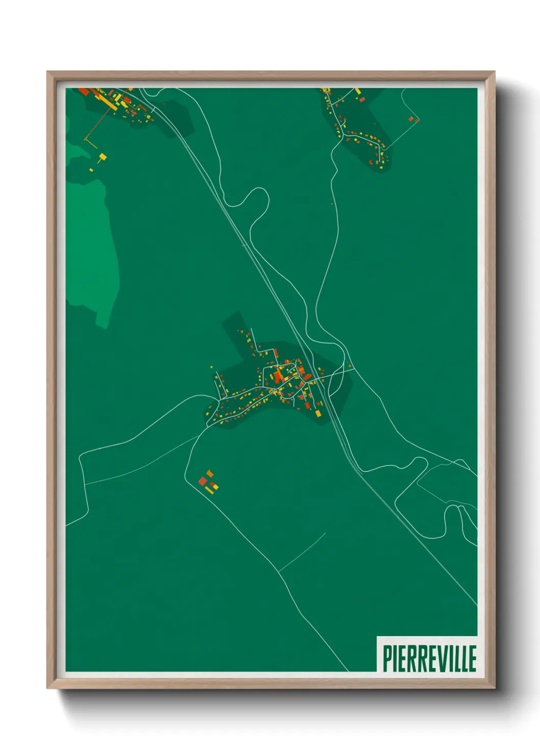 Une affiche de carte sur Pierreville