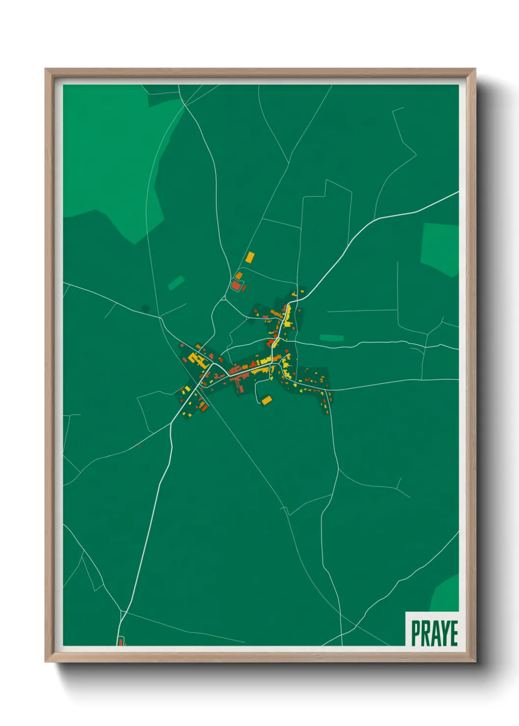 Une affiche de carte sur Praye