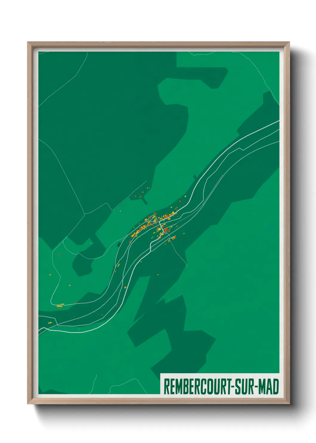 Une affiche de carte sur Rembercourt-sur-Mad