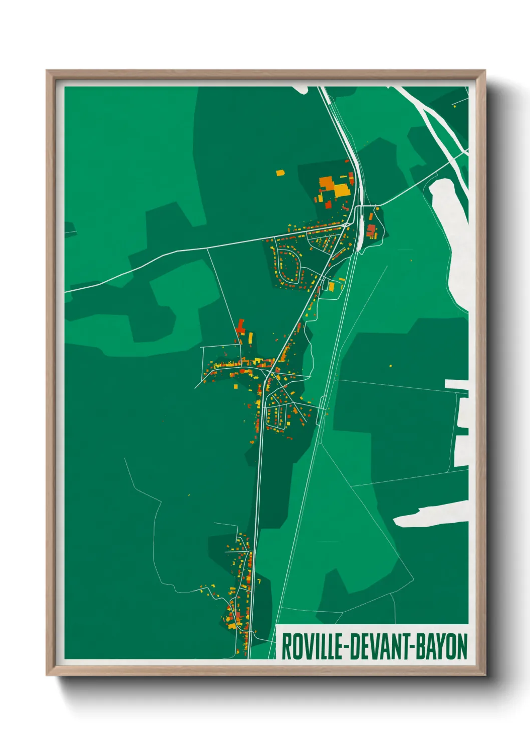 Une affiche de carte sur Roville-devant-Bayon