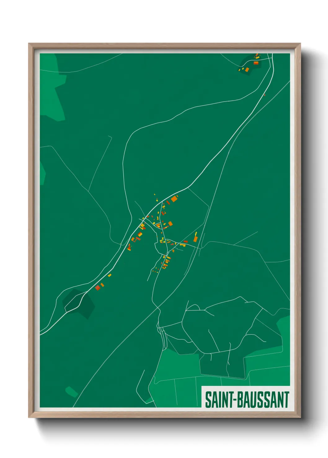 Une affiche de carte sur Saint-Baussant