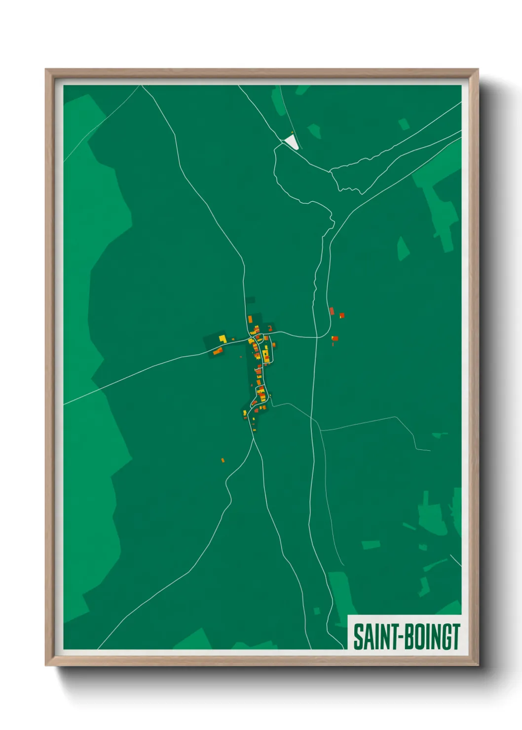 Une affiche de carte sur Saint-Boingt