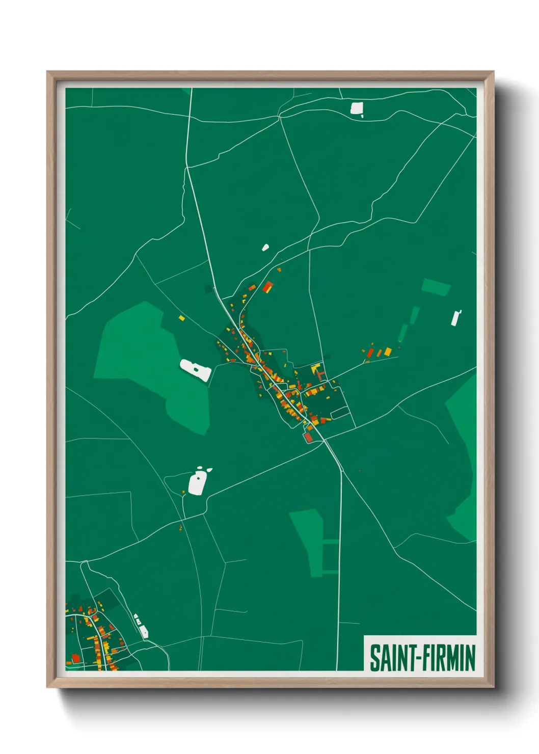 Une affiche de carte sur Saint-Firmin