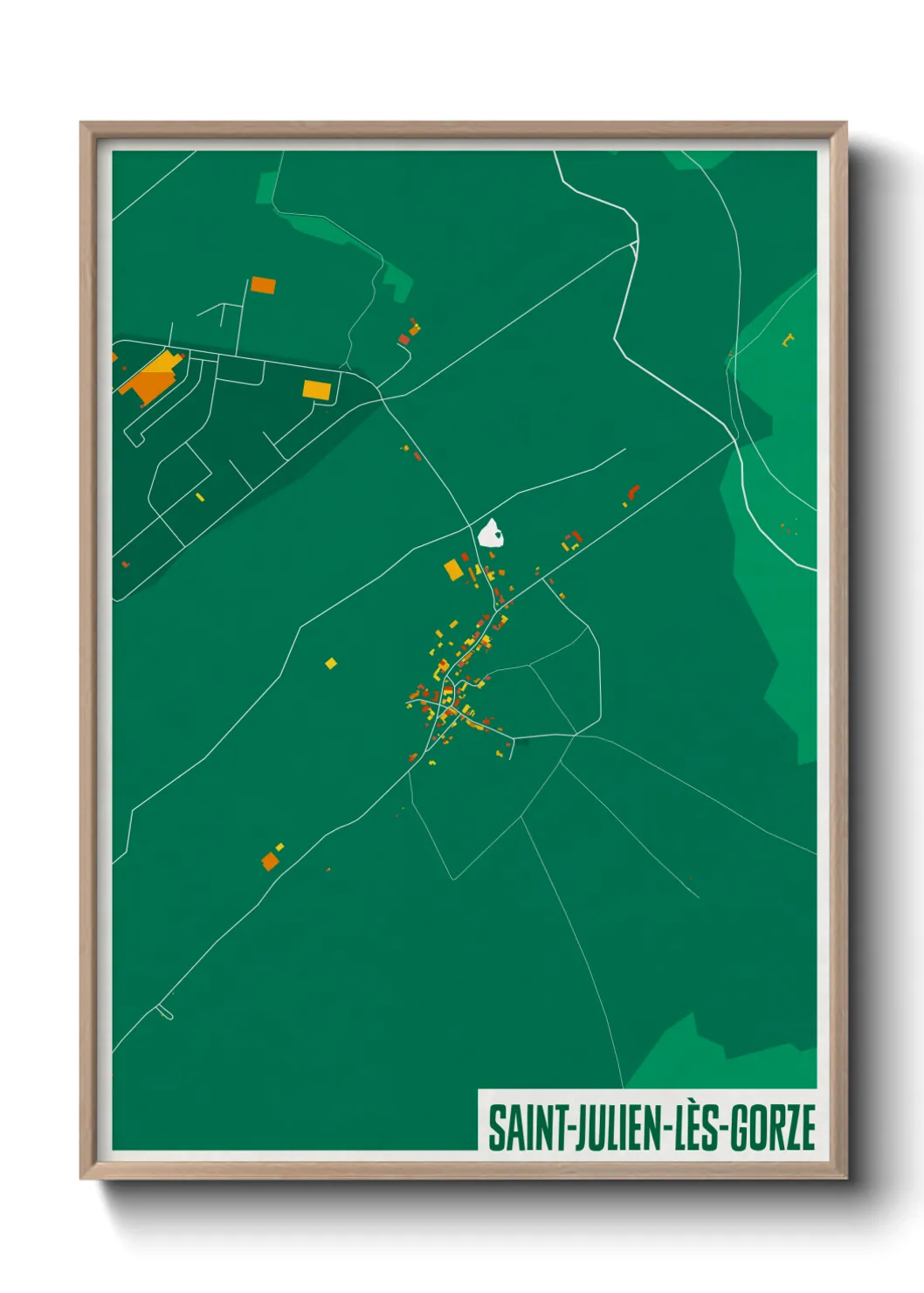 Une affiche de carte sur Saint-Julien-lès-Gorze