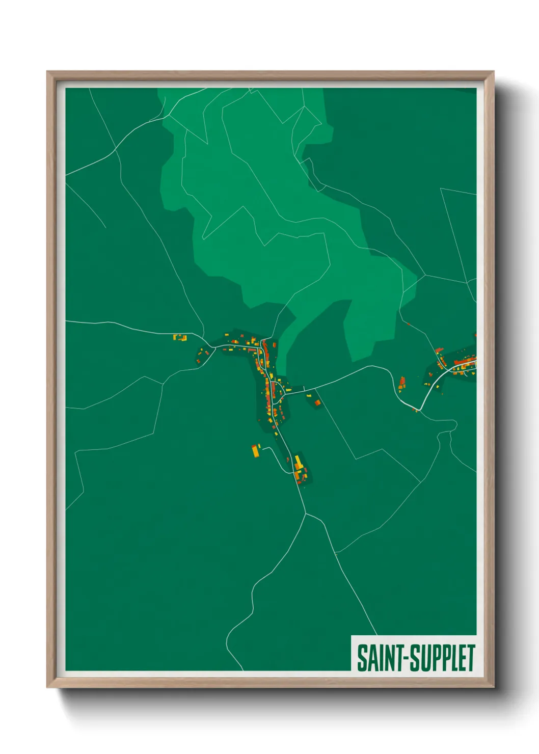 Une affiche de carte sur Saint-Supplet