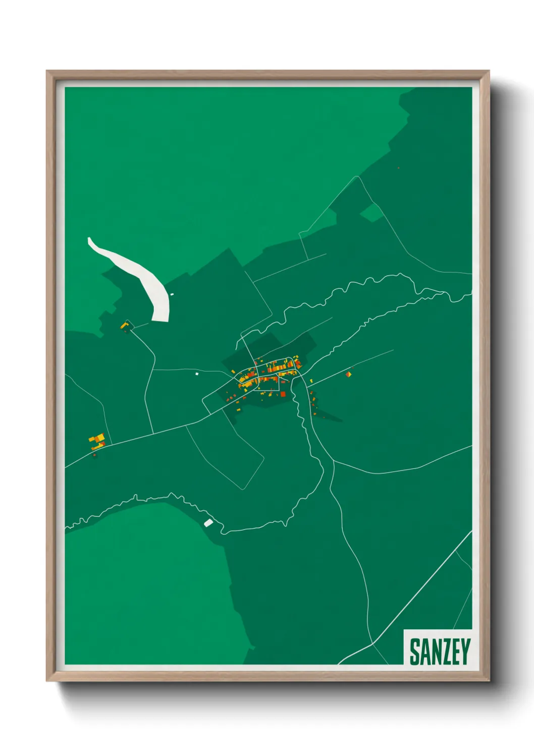 Une affiche de carte sur Sanzey