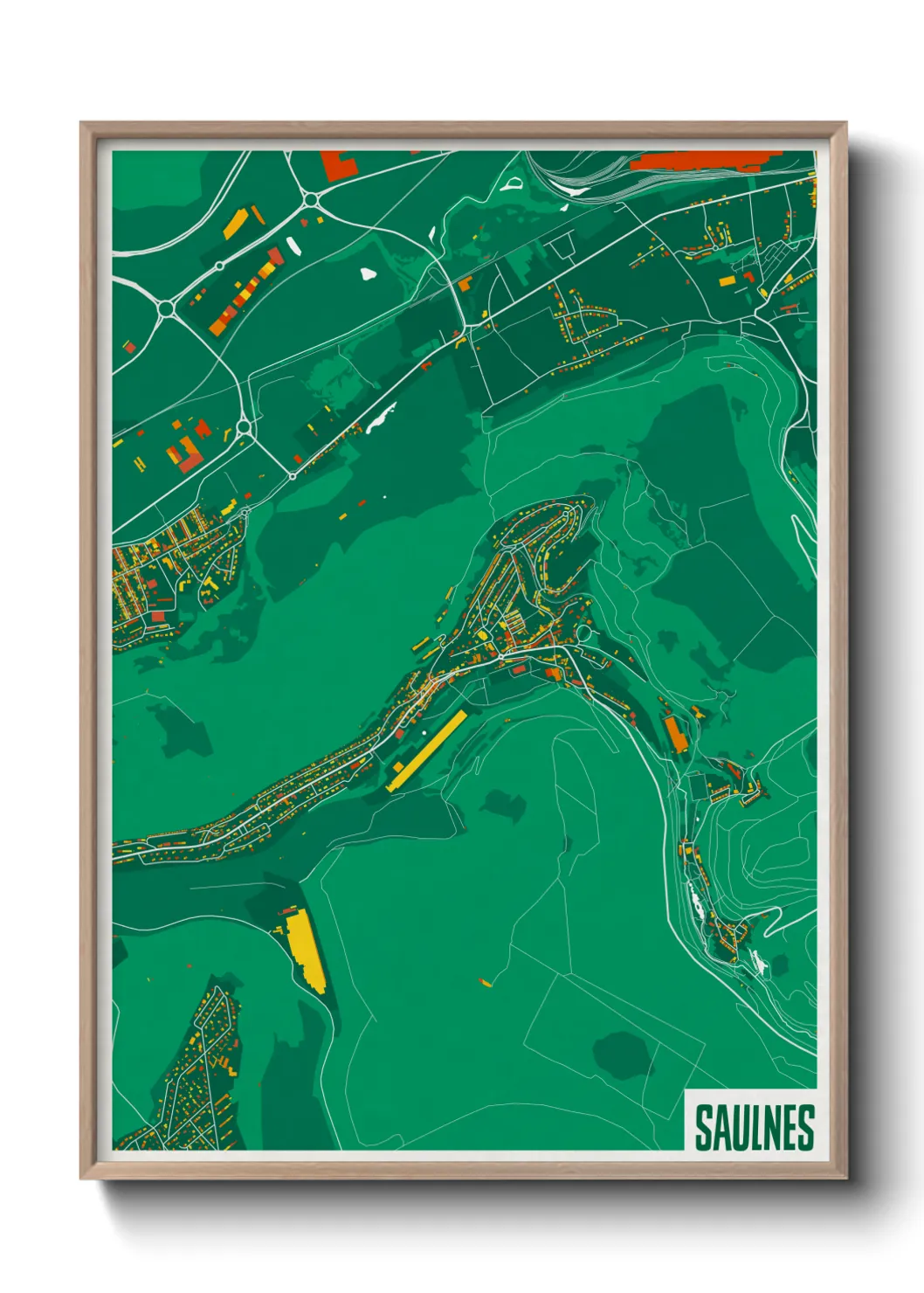 Une affiche de carte sur Saulnes