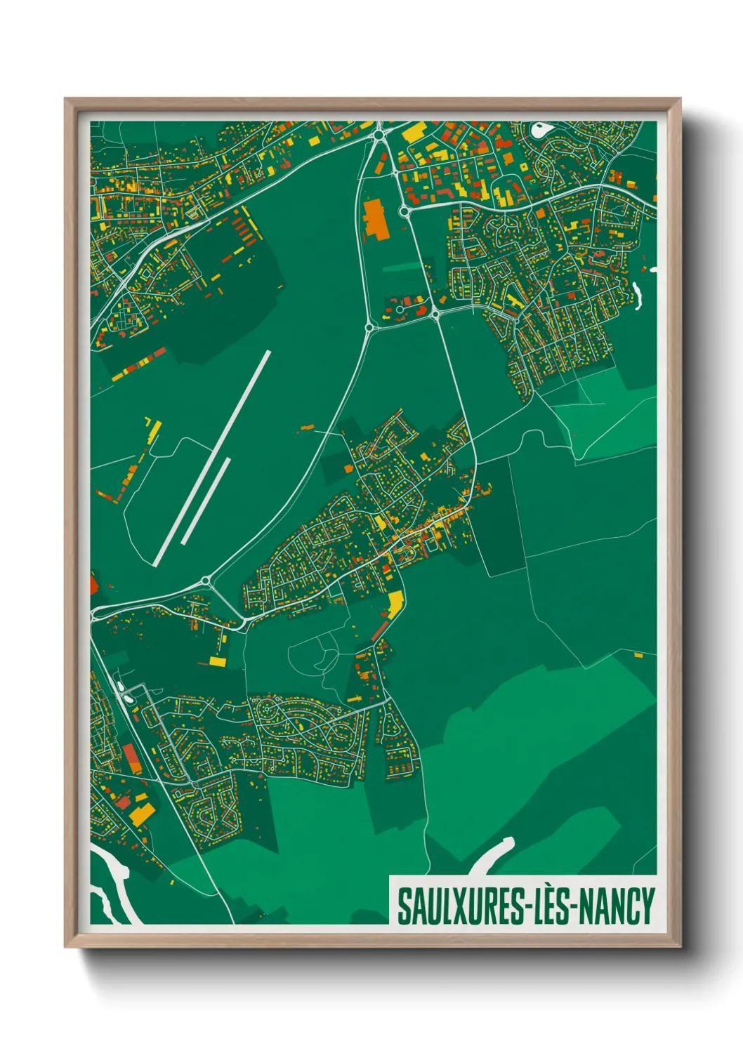 Une affiche de carte sur Saulxures-lès-Nancy