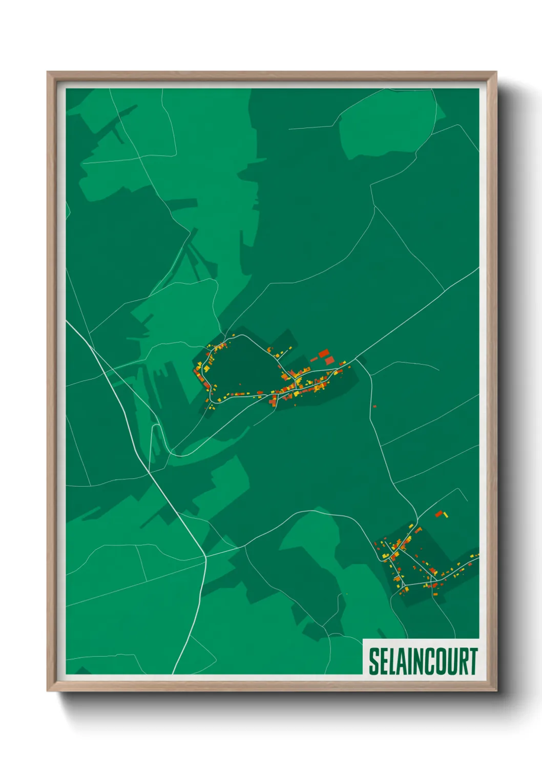 Une affiche de carte sur Selaincourt