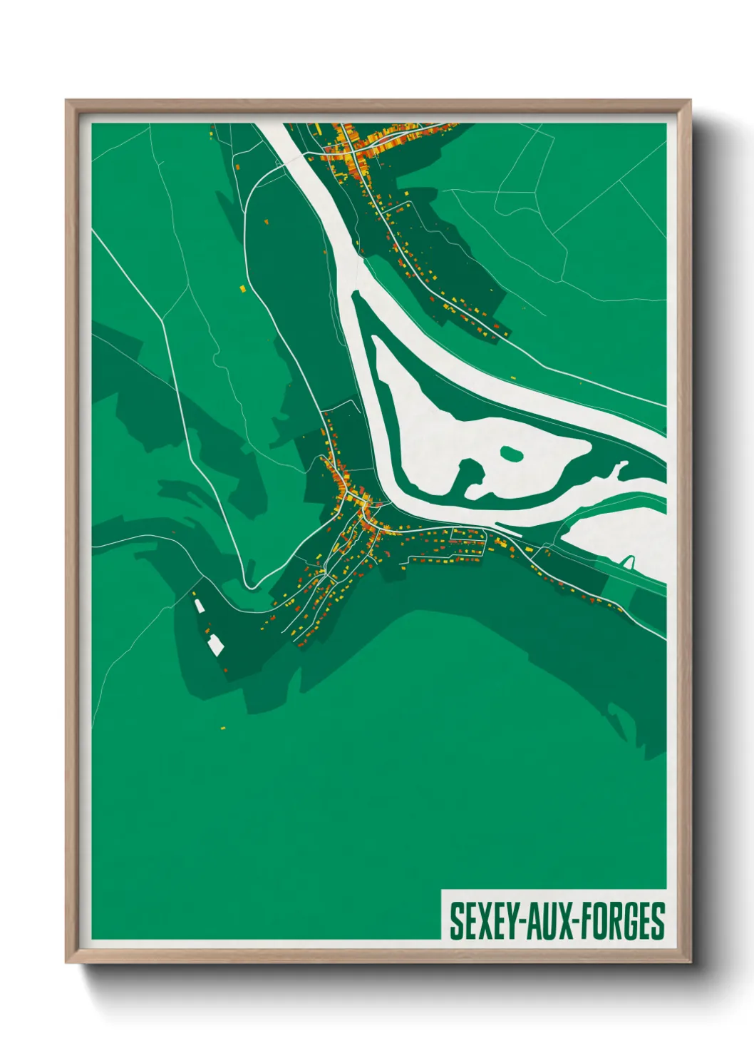 Une affiche de carte sur Sexey-aux-Forges