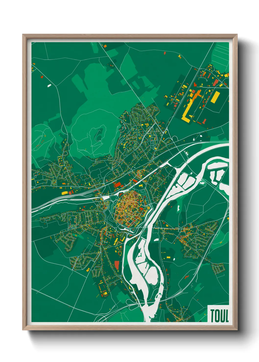 Une affiche de carte sur Toul