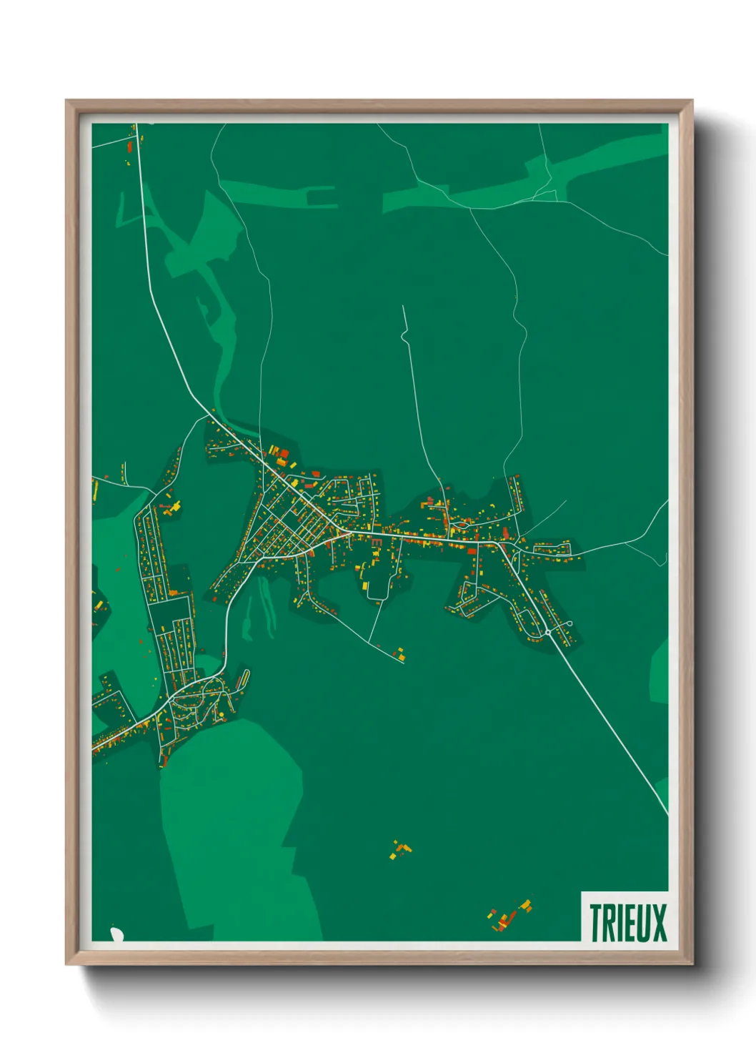 Une affiche de carte sur Trieux