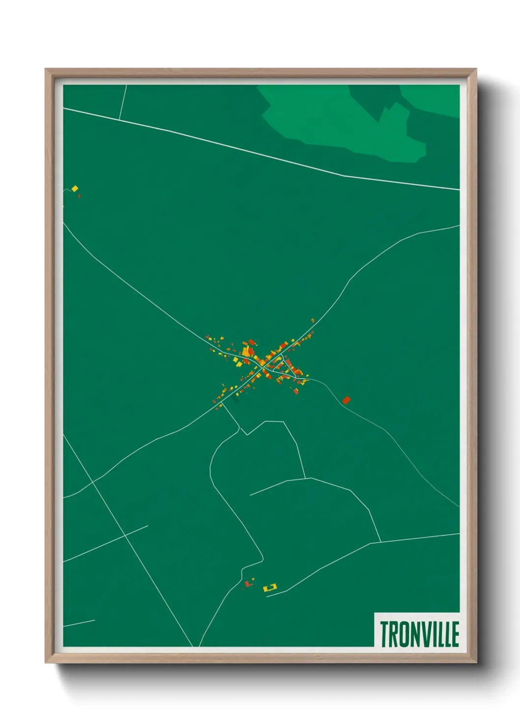 Une affiche de carte sur Tronville