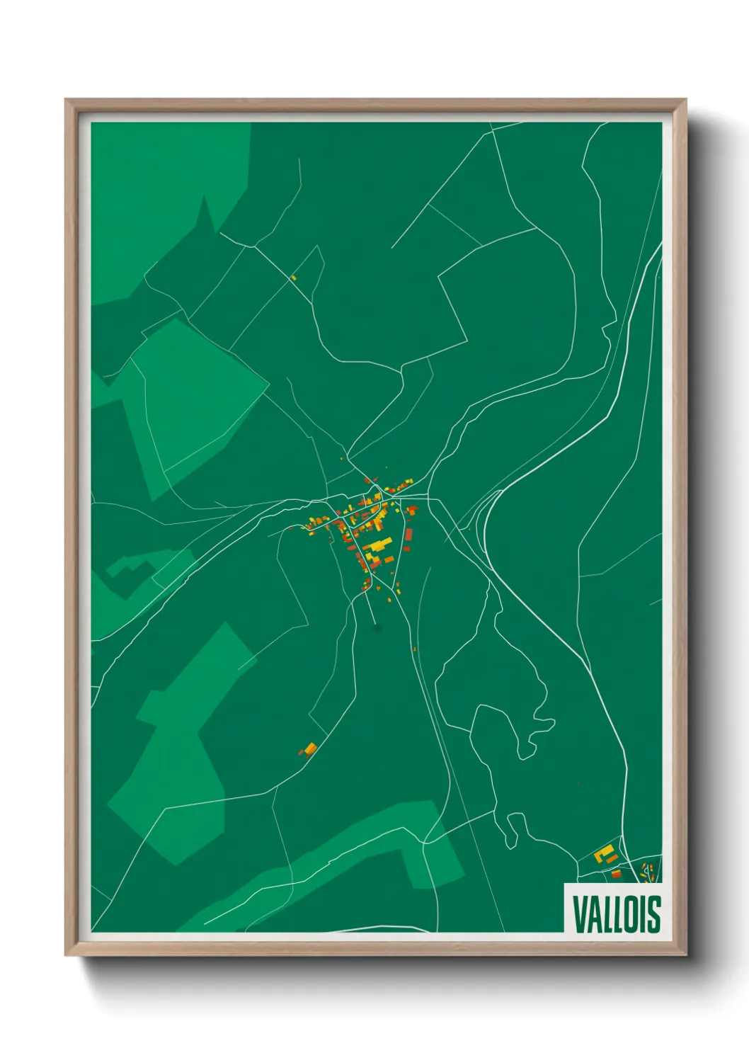 Une affiche de carte sur Vallois
