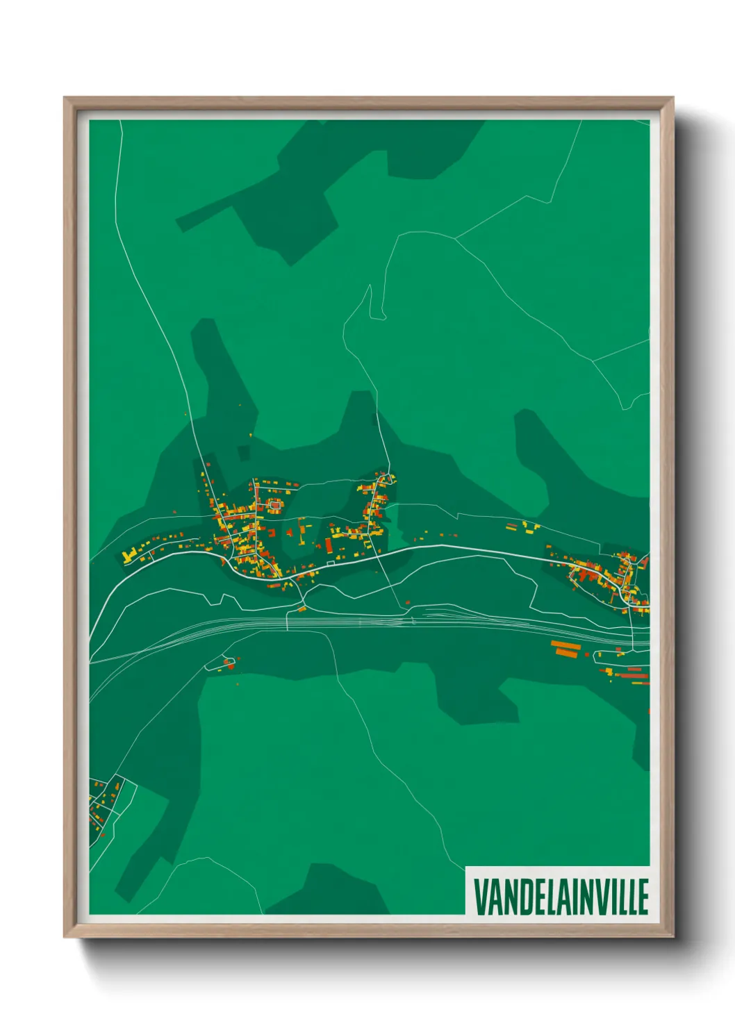 Une affiche de carte sur Vandelainville