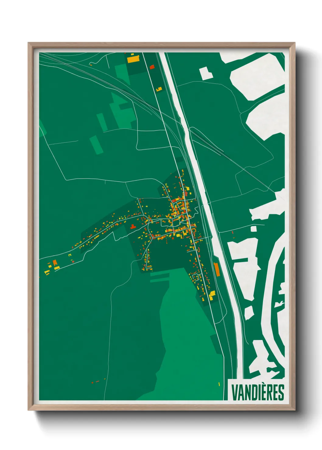 Une affiche de carte sur Vandières