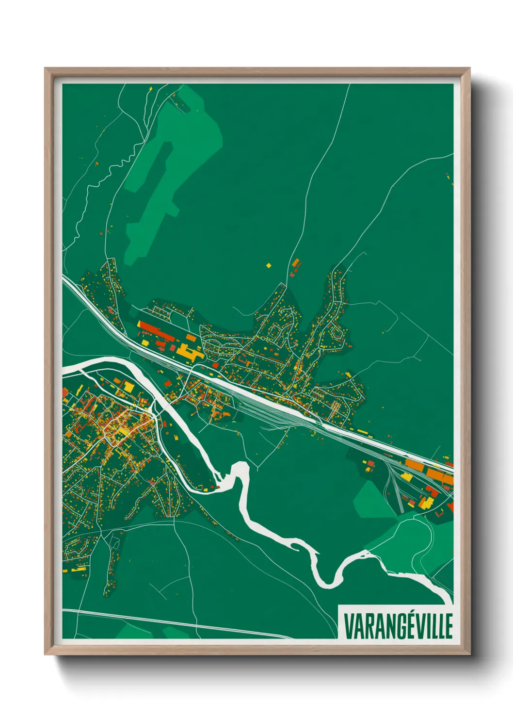 Une affiche de carte sur Varangéville