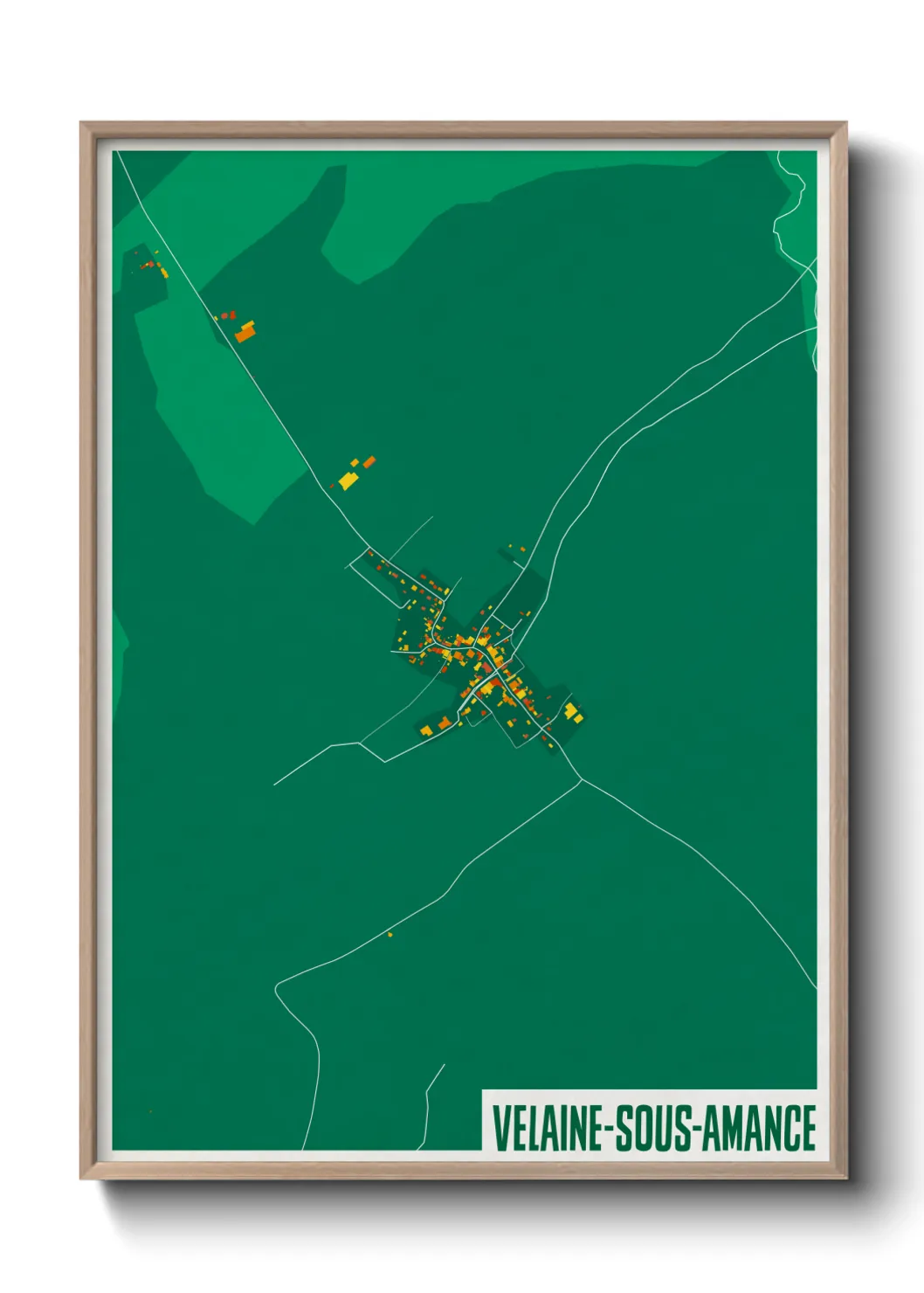 Une affiche de carte sur Velaine-sous-Amance