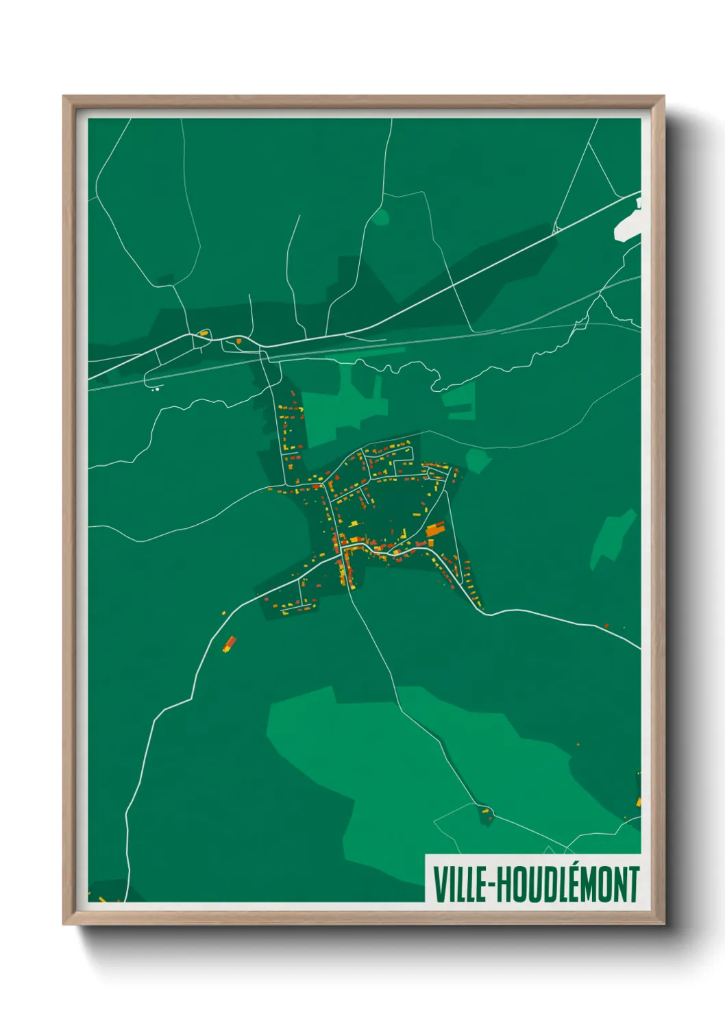 Une affiche de carte sur Ville-Houdlémont
