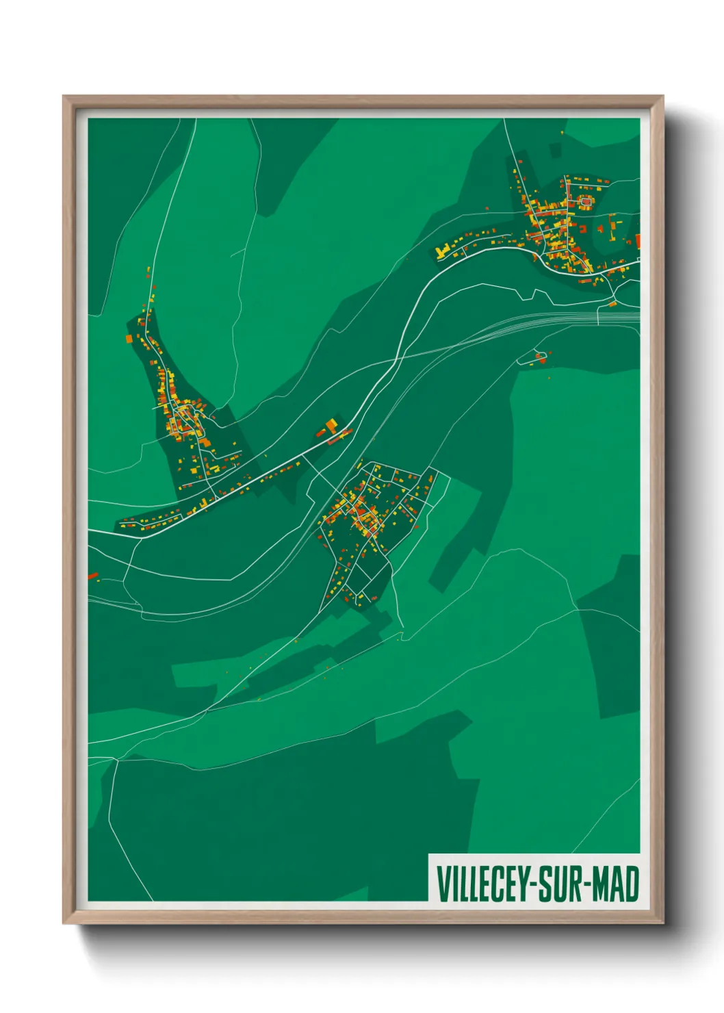 Une affiche de carte sur Villecey-sur-Mad