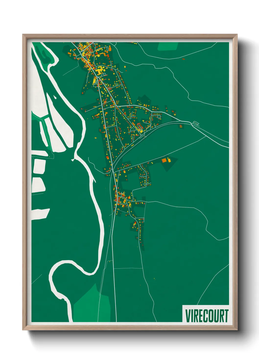 Une affiche de carte sur Virecourt
