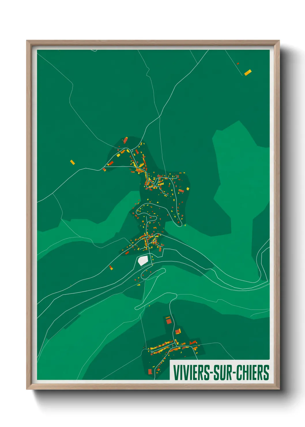 Une affiche de carte sur Viviers-sur-Chiers