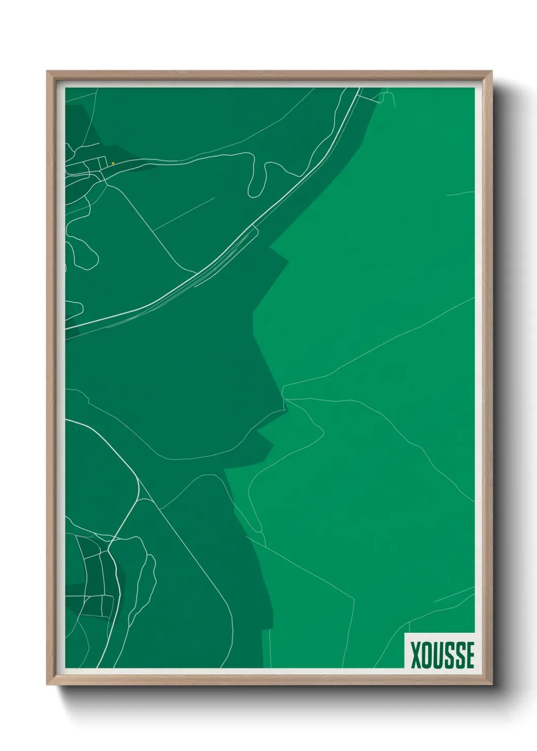 Une affiche de carte sur Xousse