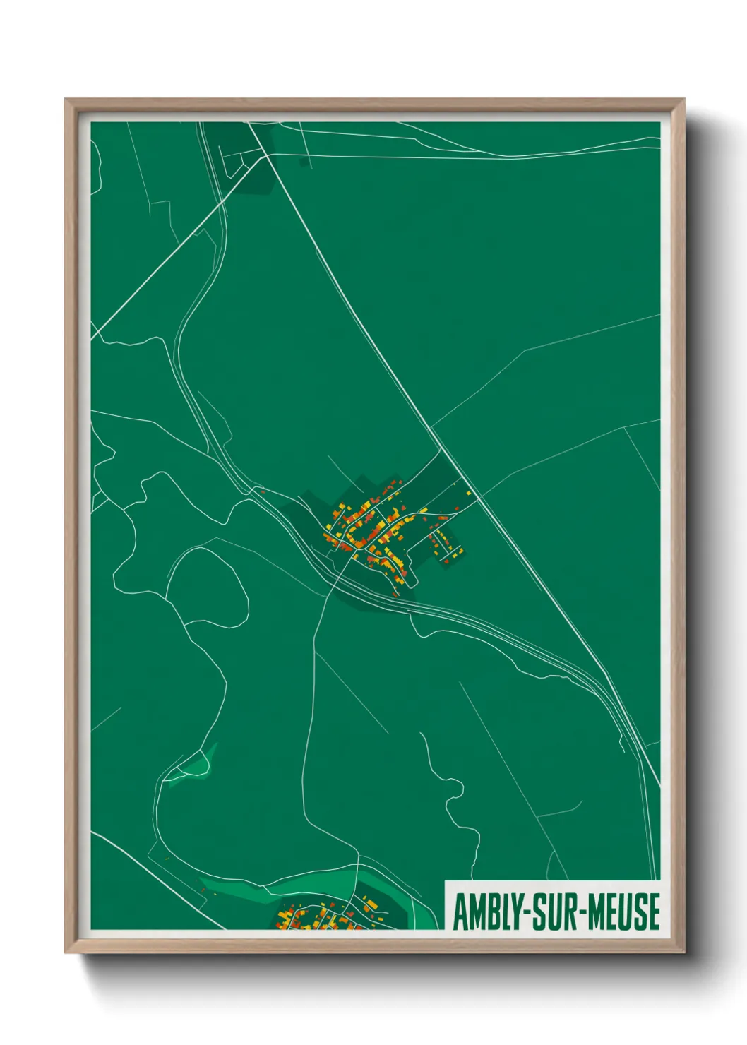 Une affiche de carte sur Ambly-sur-Meuse
