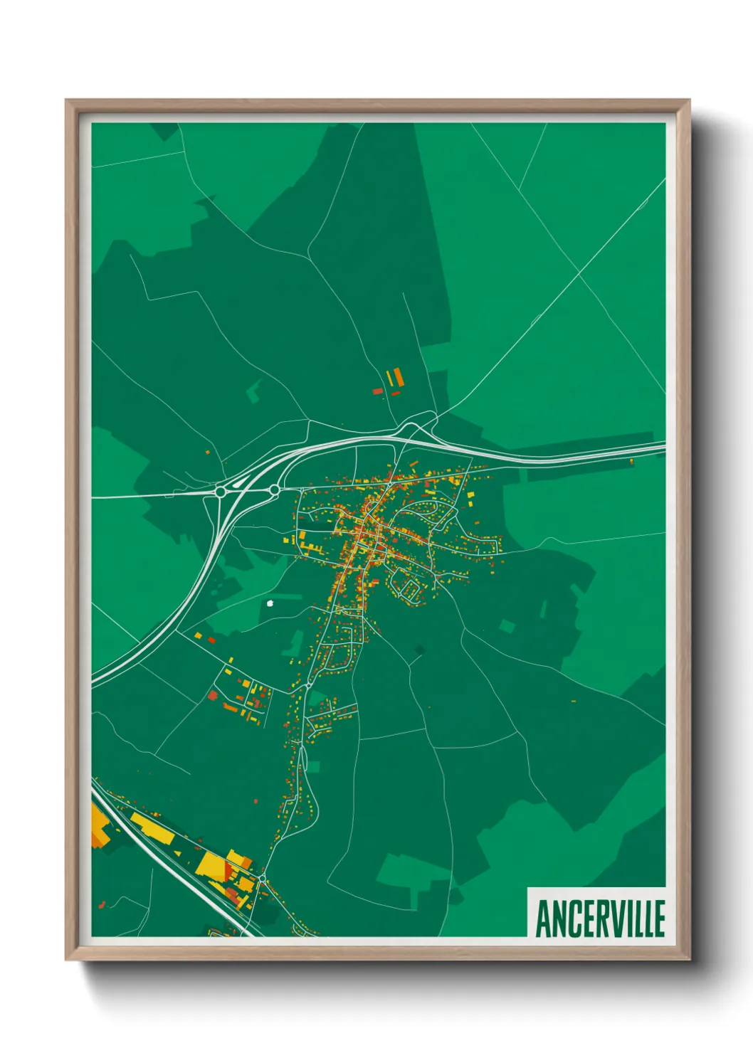 Une affiche de carte sur Ancerville