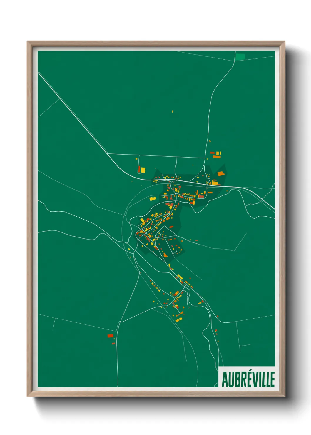 Une affiche de carte sur Aubréville