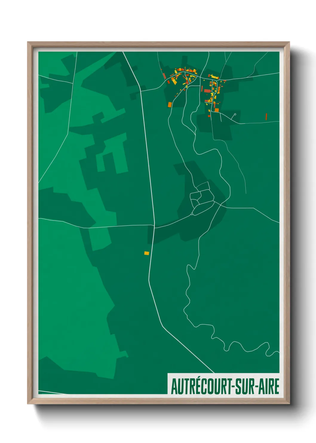 Une affiche de carte sur Autrécourt-sur-Aire