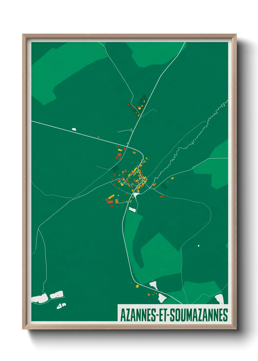 Une affiche de carte sur Azannes-et-Soumazannes