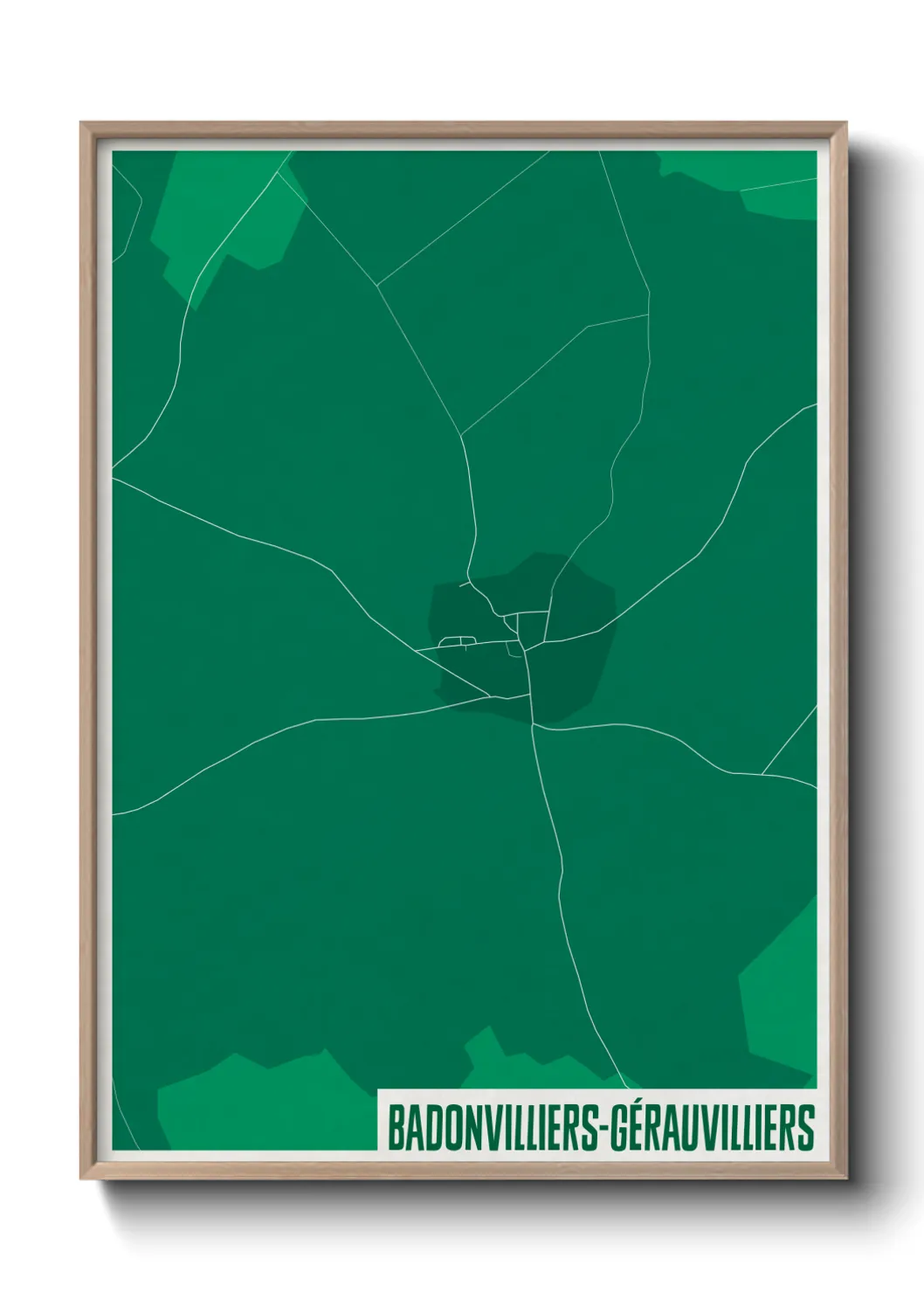 Une affiche de carte sur Badonvilliers-Gérauvilliers