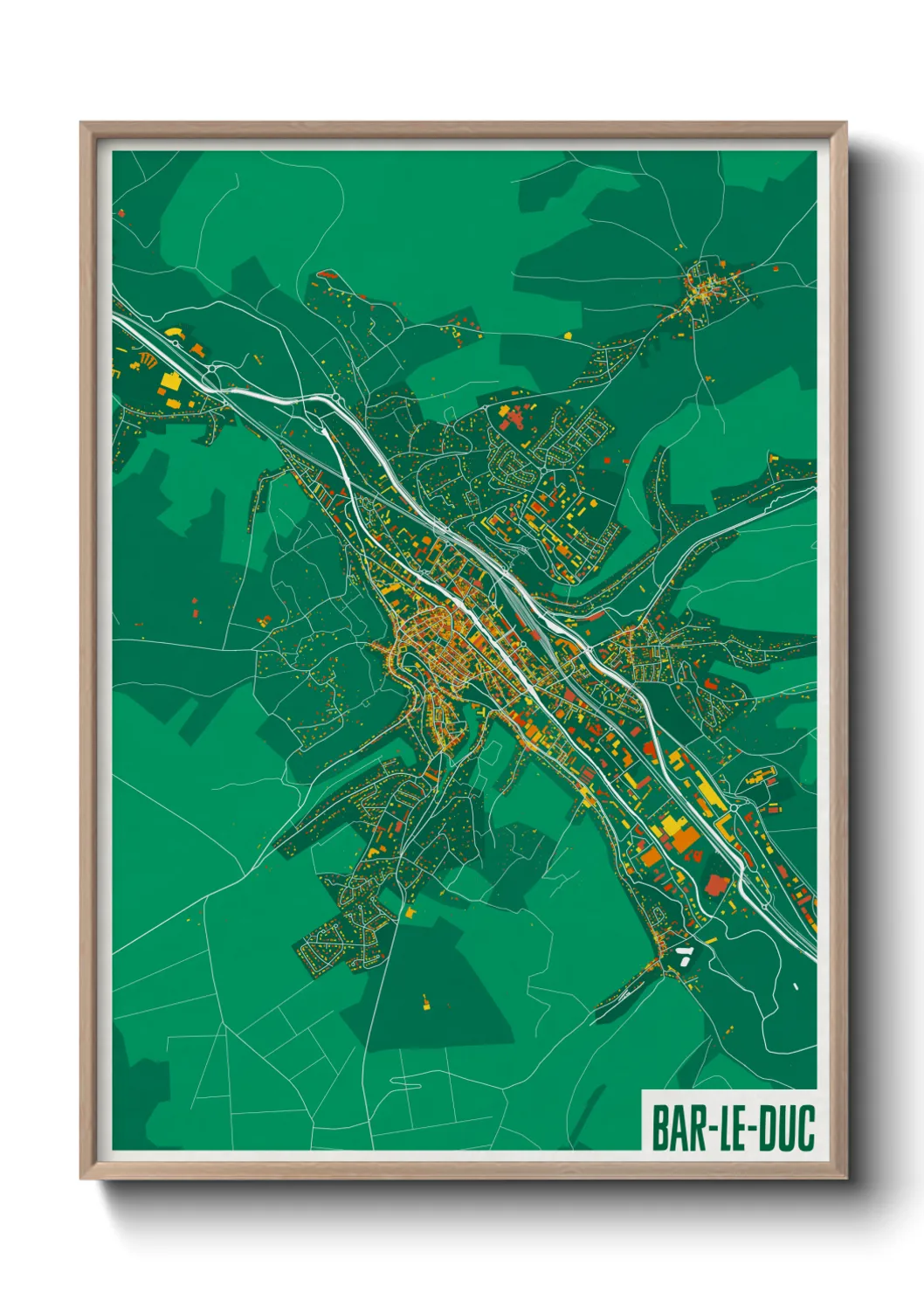 Une affiche de carte sur Bar-le-Duc