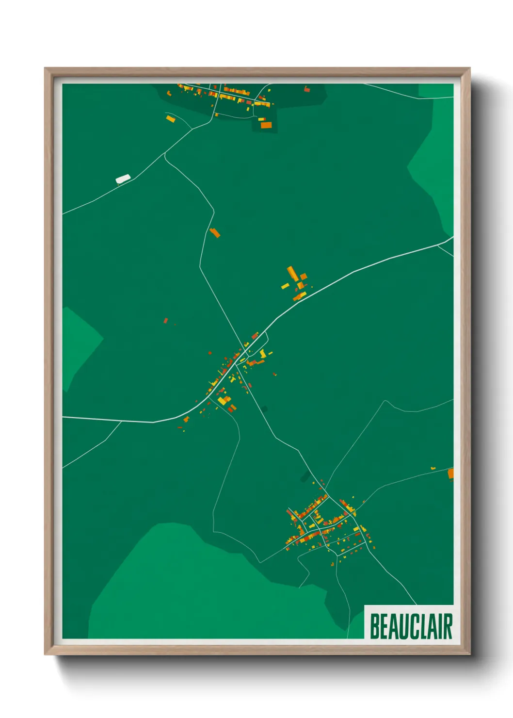 Une affiche de carte sur Beauclair