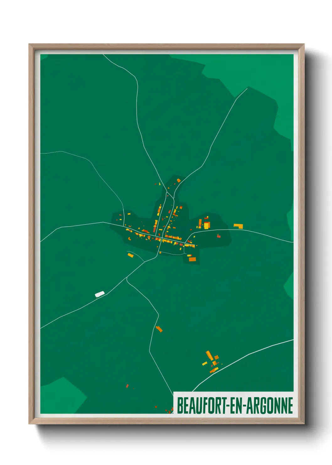 Une affiche de carte sur Beaufort-en-Argonne