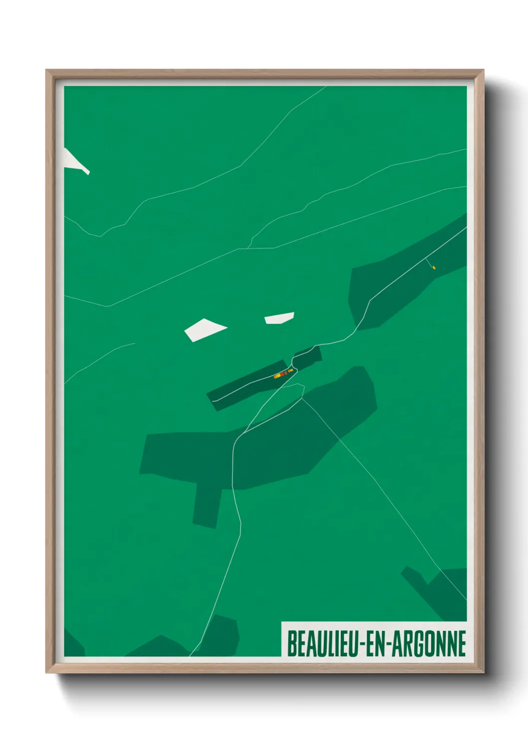 Une affiche de carte sur Beaulieu-en-Argonne