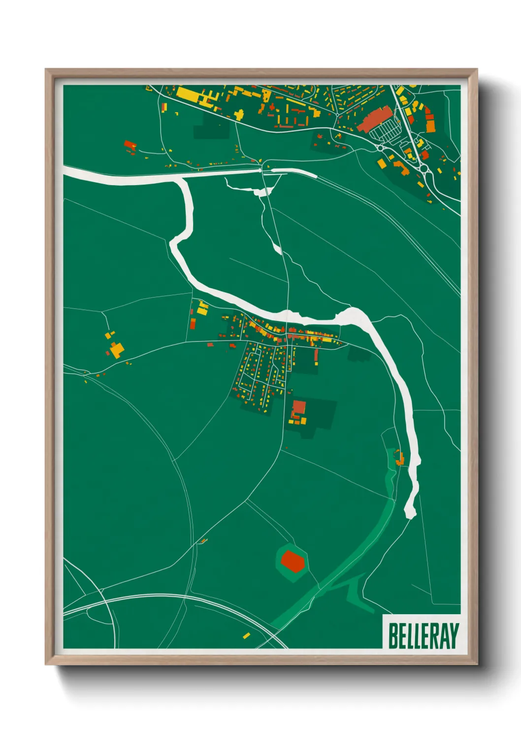 Une affiche de carte sur Belleray