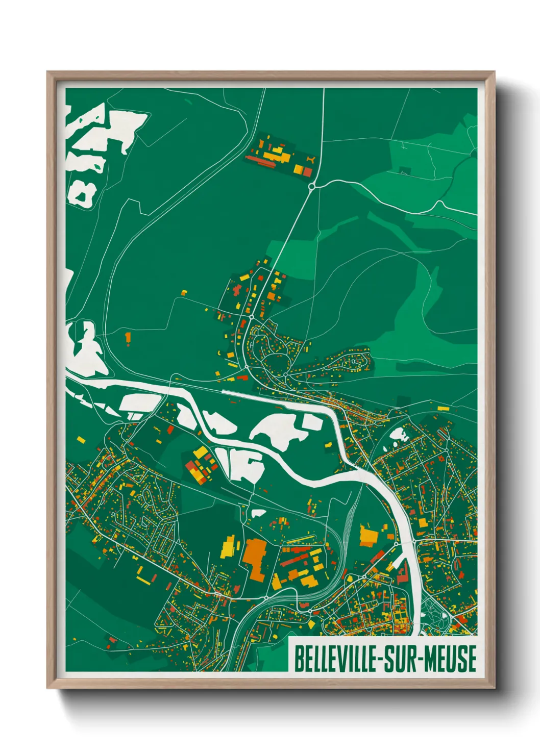 Une affiche de carte sur Belleville-sur-Meuse