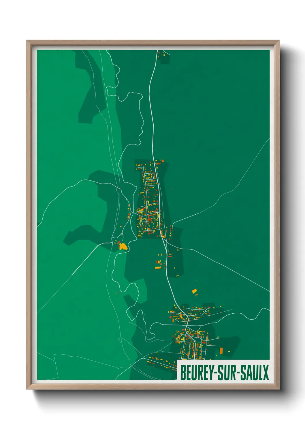 Une affiche de carte sur Beurey-sur-Saulx